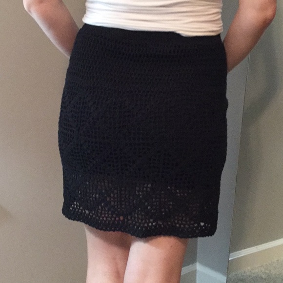 Free People Staring at Stars Crocheted Black Skirt - Picture 2 of 6